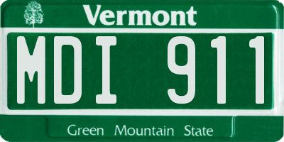 VT license plate MDI911