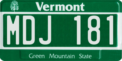 VT license plate MDJ181