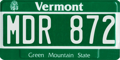 VT license plate MDR872