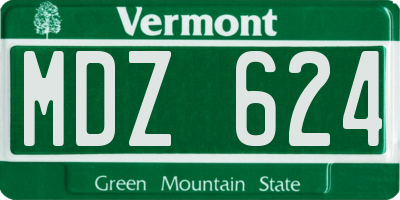 VT license plate MDZ624