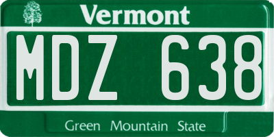 VT license plate MDZ638