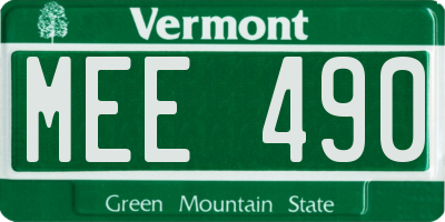 VT license plate MEE490