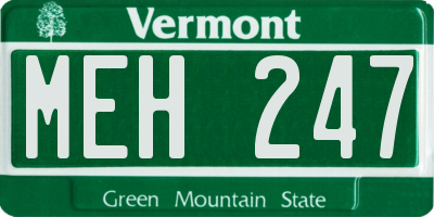 VT license plate MEH247