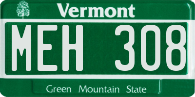 VT license plate MEH308