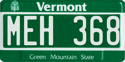 VT license plate MEH368