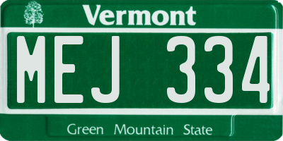 VT license plate MEJ334