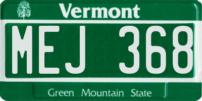 VT license plate MEJ368