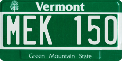 VT license plate MEK150