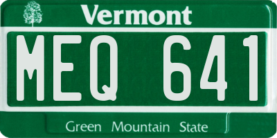 VT license plate MEQ641