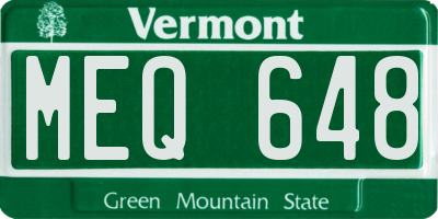 VT license plate MEQ648