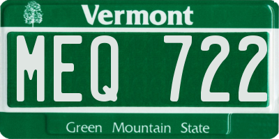 VT license plate MEQ722