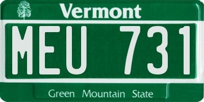 VT license plate MEU731