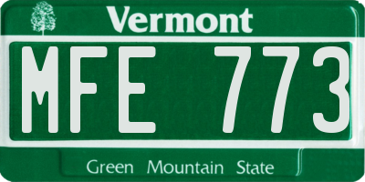 VT license plate MFE773