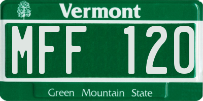 VT license plate MFF120