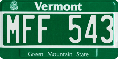 VT license plate MFF543