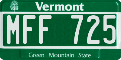 VT license plate MFF725