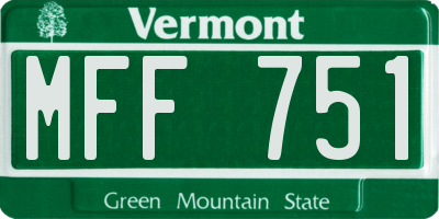 VT license plate MFF751
