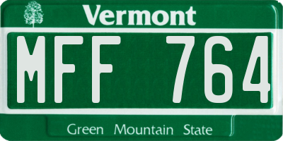 VT license plate MFF764
