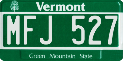 VT license plate MFJ527