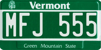 VT license plate MFJ555