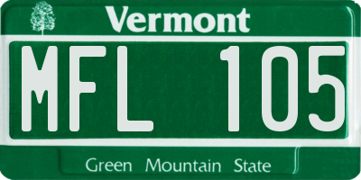 VT license plate MFL105