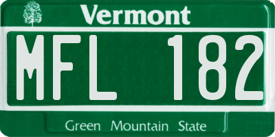 VT license plate MFL182