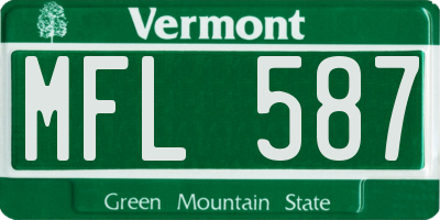 VT license plate MFL587