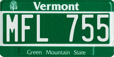 VT license plate MFL755