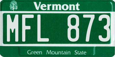 VT license plate MFL873