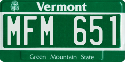 VT license plate MFM651