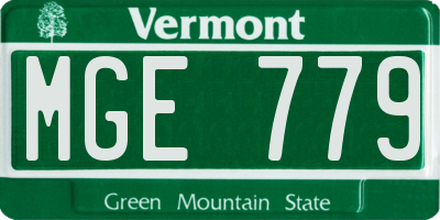 VT license plate MGE779