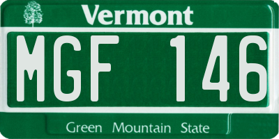 VT license plate MGF146