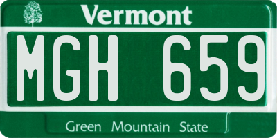 VT license plate MGH659