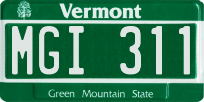 VT license plate MGI311