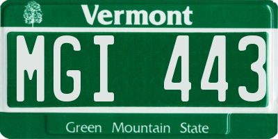 VT license plate MGI443