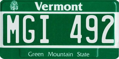 VT license plate MGI492