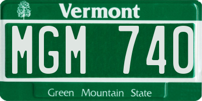 VT license plate MGM740