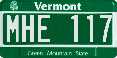 VT license plate MHE117