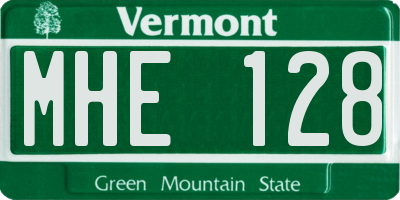 VT license plate MHE128
