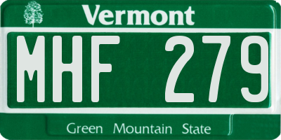 VT license plate MHF279