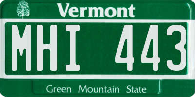 VT license plate MHI443