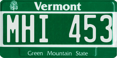 VT license plate MHI453