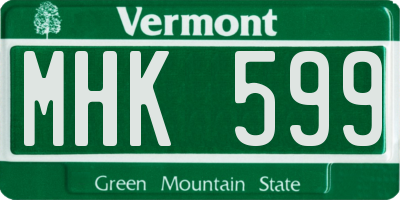 VT license plate MHK599