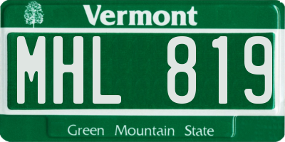 VT license plate MHL819