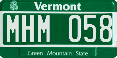 VT license plate MHM058