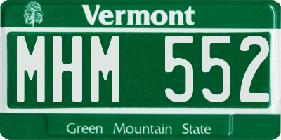 VT license plate MHM552