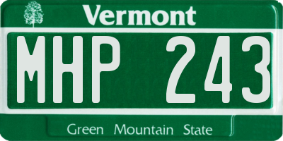 VT license plate MHP243