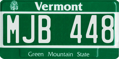VT license plate MJB448