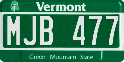 VT license plate MJB477