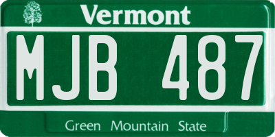 VT license plate MJB487